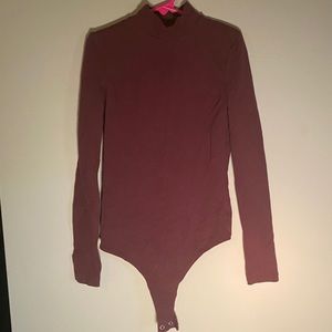 American Apparel Turtleneck open-back thong bodysuit
